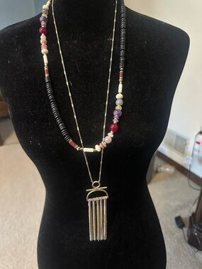 Stella & Dot Multi-Color Beaded Layered Pendant Necklace